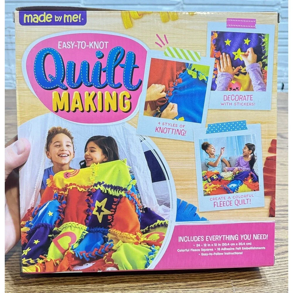 Made by Me!‎ Easy to Knot Quilt Making Kit Multicolor 59in x 39in No Cut No Sew